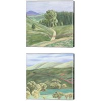 Framed 'Hill Lines 2 Piece Canvas Print Set' border=