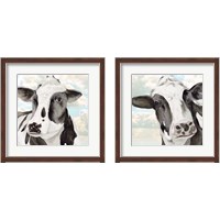 Framed 'Portrait of a Cow 2 Piece Framed Art Print Set' border=