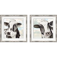 Framed 'Portrait of a Cow 2 Piece Framed Art Print Set' border=