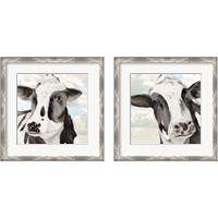 Framed 'Portrait of a Cow 2 Piece Framed Art Print Set' border=