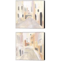 Framed 'Pastel Streets 2 Piece Canvas Print Set' border=