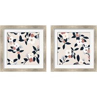 Framed 'Pink Petal Branch 2 Piece Framed Art Print Set' border=