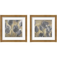 Framed 'Grey Tulips 2 Piece Framed Art Print Set' border=