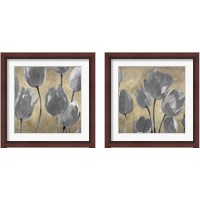 Framed 'Grey Tulips 2 Piece Framed Art Print Set' border=