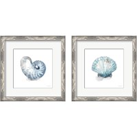 Framed 'Blue Escape Coastal 2 Piece Framed Art Print Set' border=