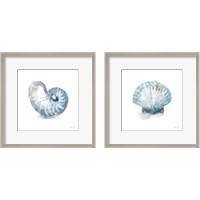 Framed 'Blue Escape Coastal 2 Piece Framed Art Print Set' border=