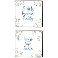 Framed 'Home & Family 2 Piece Canvas Print Set' border=