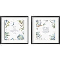 Framed 'Bohemian Blue Sentiments 2 Piece Framed Art Print Set' border=