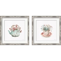 Framed 'Garden Tea 2 Piece Framed Art Print Set' border=
