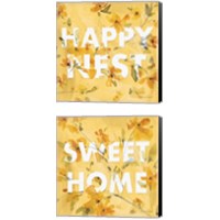 Framed 'Happy Yellow 2 Piece Canvas Print Set' border=