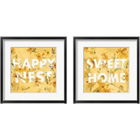 Framed 'Happy Yellow 2 Piece Framed Art Print Set' border=