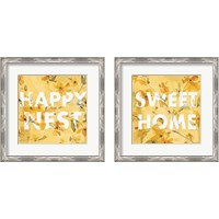 Framed Happy Yellow 2 Piece Framed Art Print Set