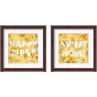 Framed 'Happy Yellow 2 Piece Framed Art Print Set' border=