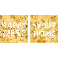 Framed Happy Yellow 2 Piece Art Print Set