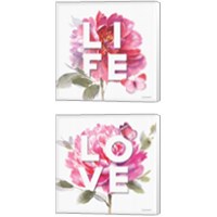 Framed 'Life & Love 2 Piece Canvas Print Set' border=