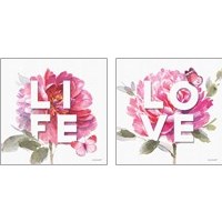 Framed 'Life & Love 2 Piece Art Print Set' border=