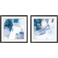 Framed Abstract Layers Blue 2 Piece Framed Art Print Set