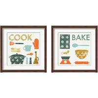 Framed 'Retro Kitchen 2 Piece Framed Art Print Set' border=