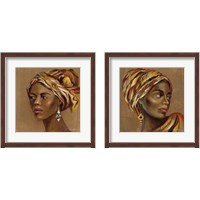 Framed 'African Beauty 2 Piece Framed Art Print Set' border=