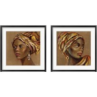 Framed 'African Beauty 2 Piece Framed Art Print Set' border=