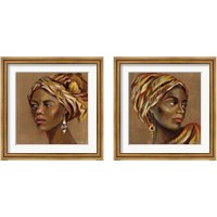 Framed 'African Beauty 2 Piece Framed Art Print Set' border=