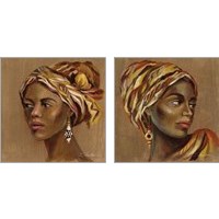 Framed 'African Beauty 2 Piece Art Print Set' border=