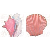 Framed 'Shimmering Shells 2 Piece Art Print Set' border=