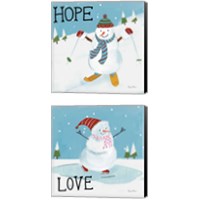 Framed Snowman Snowday 2 Piece Canvas Print Set