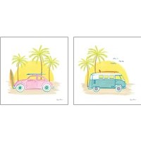 Framed 'Beach Cruiser 2 Piece Art Print Set' border=