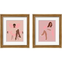 Framed 'Girl 2 Piece Framed Art Print Set' border=