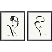 Framed 'Brush Portrait 2 Piece Framed Art Print Set' border=