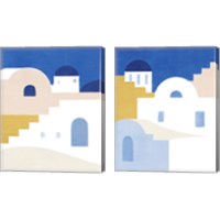 Framed 'Simple Santorini 2 Piece Canvas Print Set' border=