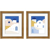 Framed 'Simple Santorini 2 Piece Framed Art Print Set' border=