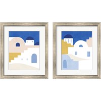 Framed 'Simple Santorini 2 Piece Framed Art Print Set' border=