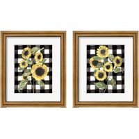 Framed Buffalo Check Sunflower 2 Piece Framed Art Print Set