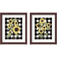 Framed 'Buffalo Check Sunflower 2 Piece Framed Art Print Set' border=