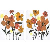 Framed 'Hot Flowers 2 Piece Art Print Set' border=