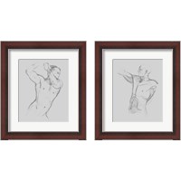 Framed 'Male Torso Sketch 2 Piece Framed Art Print Set' border=