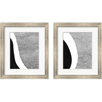 Framed 'Black & White Abstract 2 Piece Framed Art Print Set' border=