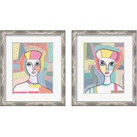 Framed 'Pattern Lady 2 Piece Framed Art Print Set' border=