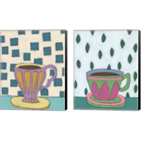 Framed 'Mid Morning Coffee 2 Piece Canvas Print Set' border=