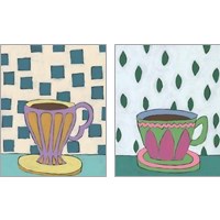 Framed 'Mid Morning Coffee 2 Piece Art Print Set' border=