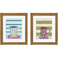 Framed 'Mid Morning Coffee 2 Piece Framed Art Print Set' border=