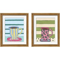 Framed 'Mid Morning Coffee 2 Piece Framed Art Print Set' border=
