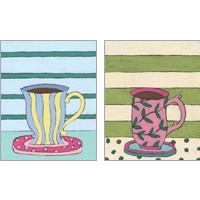 Framed 'Mid Morning Coffee 2 Piece Art Print Set' border=