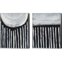 Framed Ivory & Black 2 Piece Canvas Print Set
