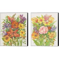 Framed 'Floral Mix 2 Piece Canvas Print Set' border=