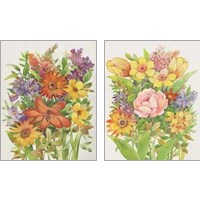 Framed 'Floral Mix 2 Piece Art Print Set' border=