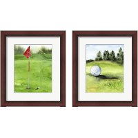 Framed 'Tee Off Time 2 Piece Framed Art Print Set' border=