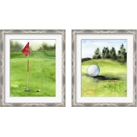 Framed 'Tee Off Time 2 Piece Framed Art Print Set' border=